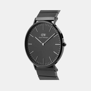 Classic Men Quartz Black Dial Analog Stainless Steel Watch DW00100778