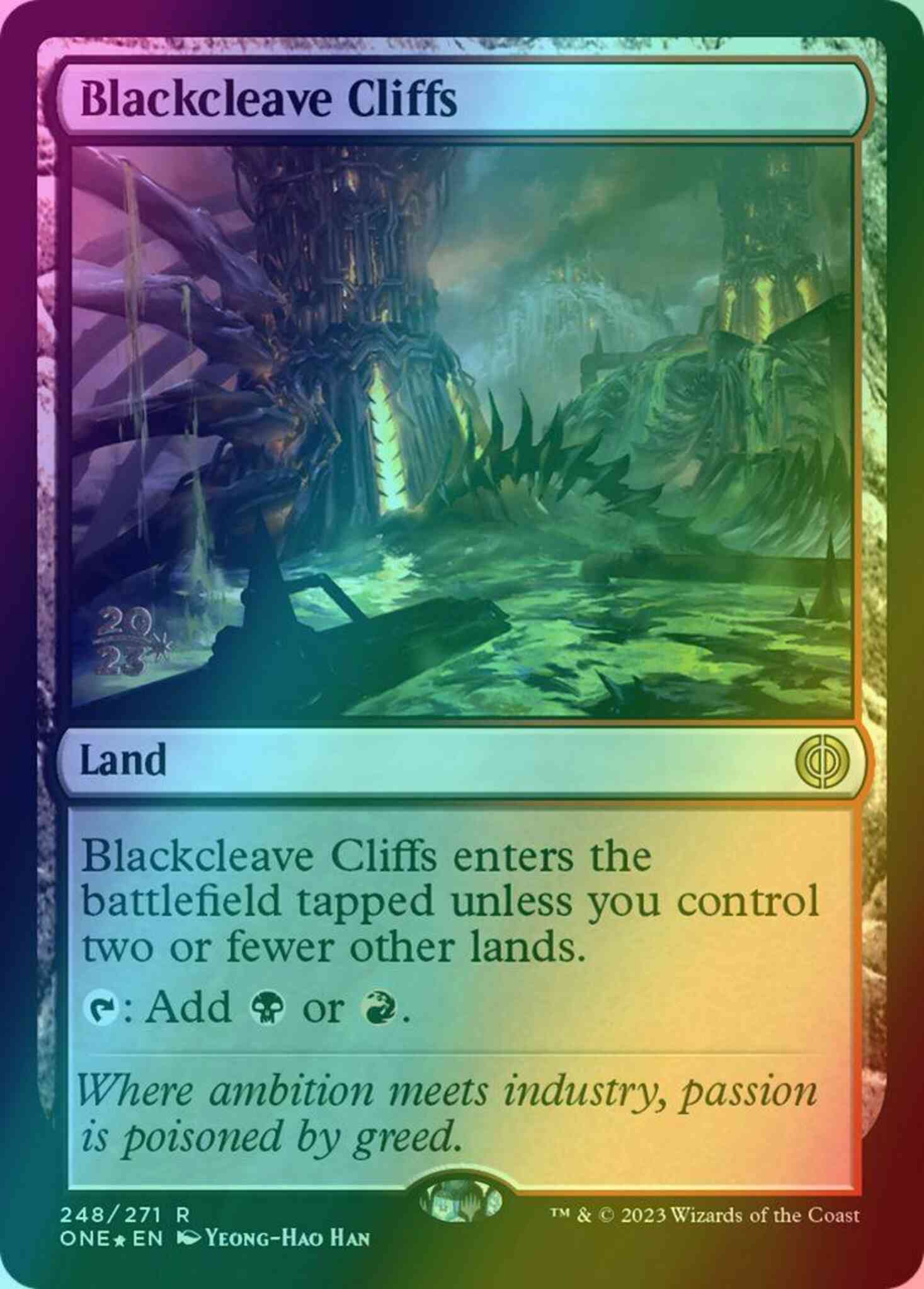 Blackcleave Cliffs [248s] [Prerelease] [Phyrexia: All Will Be One: Promos] [Foil]