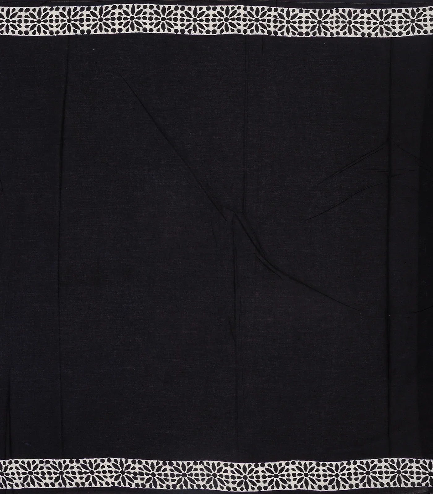 Black Woven Jaipur Cotton Saree Printed With Florals  Motifs