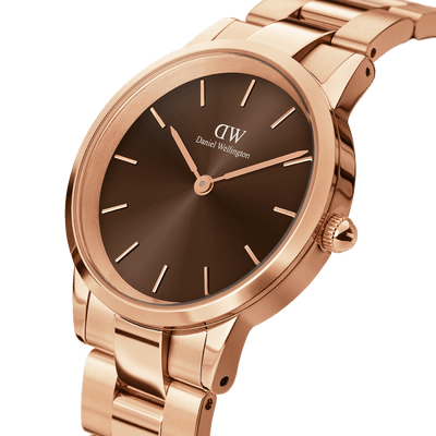 Iconic Link Amber Brown & Rose Gold 40mm