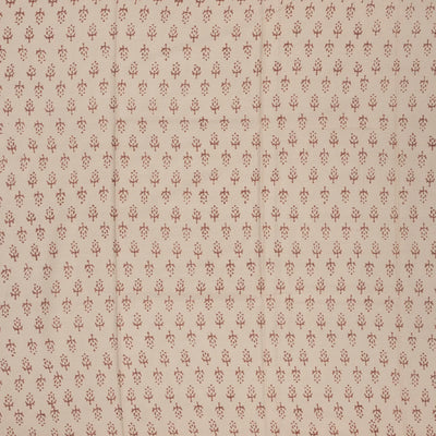 Taupe Woven Jaipur Cotton Saree With Brown Printed Floral Motifs