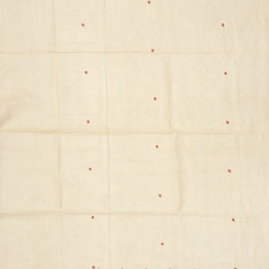 Taupe Handloom Bengal Cotton Saree With Coin Buttas