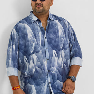 Blue Abstract Regular Fit Shirt