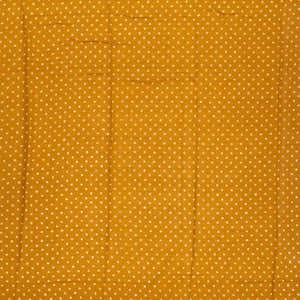 Mustard Woven Jaipur Cotton Saree With Printed Green Floral Motifs