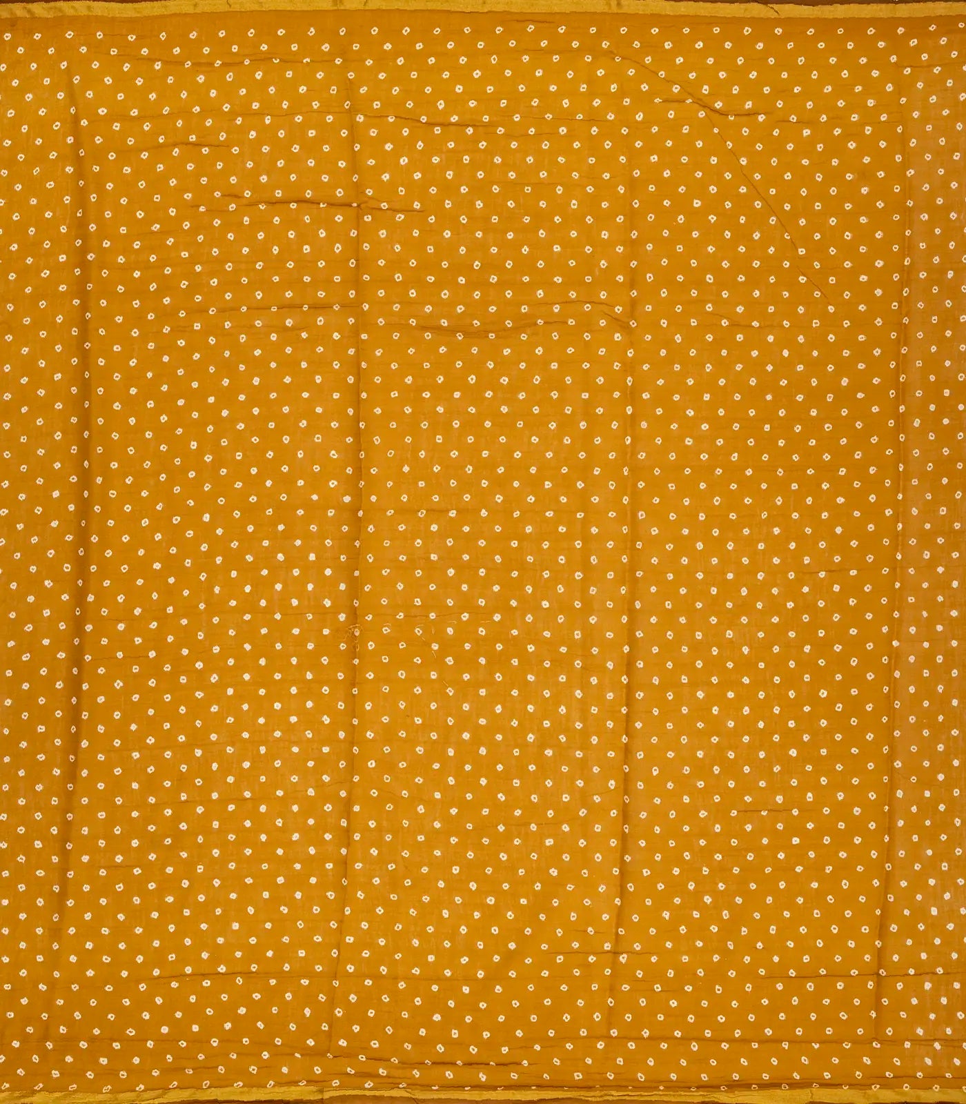 Mustard Woven Jaipur Cotton Saree With Printed Green Floral Motifs