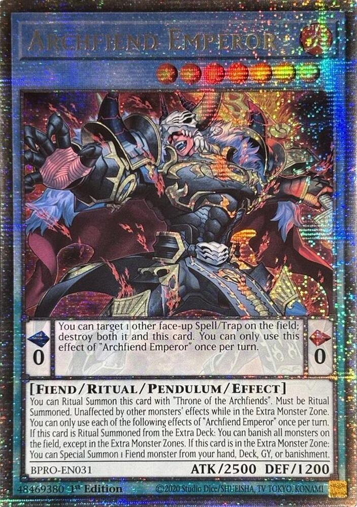 Archfiend Emperor - BPRO-EN031 - Starlight Rare - 1st Edition