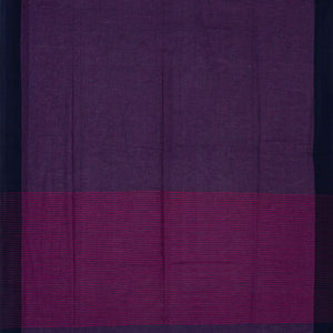 Violet Handloom Bengal Cotton Saree With Blue Border