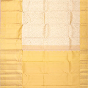 Taupe Handloom Kanchipuram Silk Saree With Floral Vine Motifs