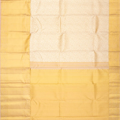 Taupe Handloom Kanchipuram Silk Saree With Floral Vine Motifs