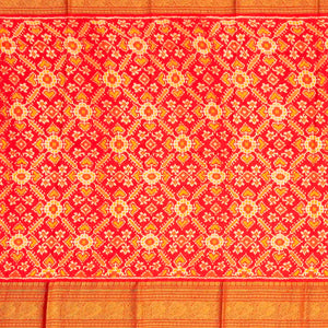 Black Handloom Kanchipuram Korvai Silk Saree Printed With Flower Motifs