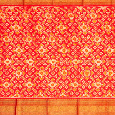 Black Handloom Kanchipuram Korvai Silk Saree Printed With Flower Motifs