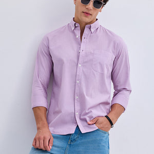 Lavender Checks Slim Fit Shirt