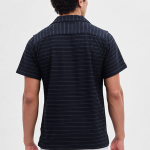 Grey Textured Stripes Shirt