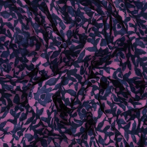 Purple Chanderi Cotton Saree Printed With Floral Motifs