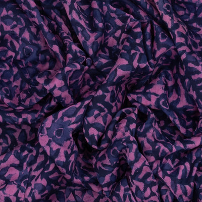 Purple Chanderi Cotton Saree Printed With Floral Motifs