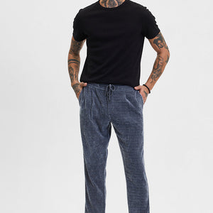Grey Corduroy Relaxed Fit Trousers