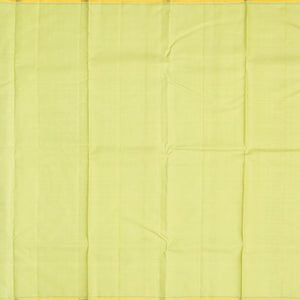 Peach Handloom Kanchipuram Korvai Silk Saree With Green Border