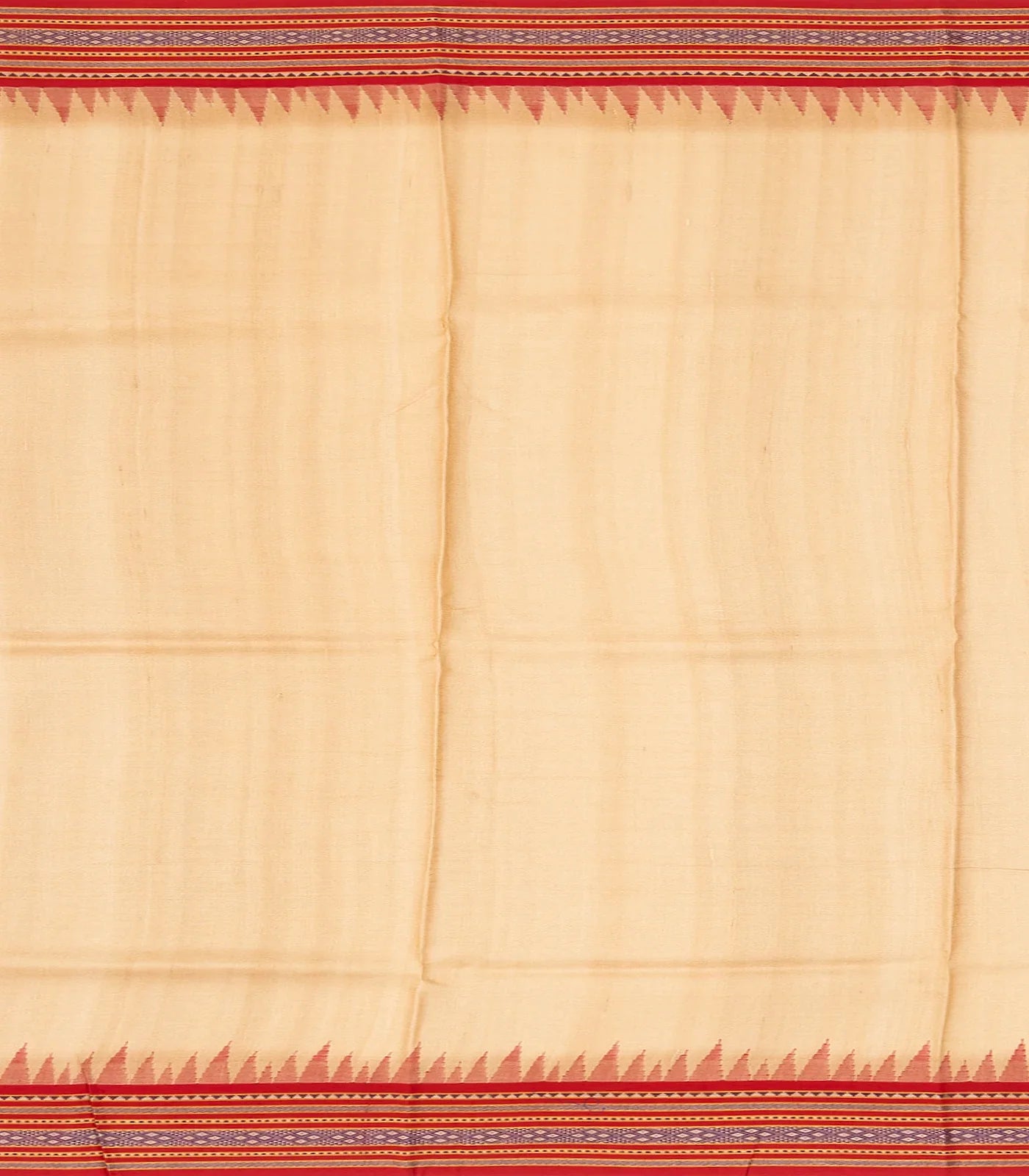 Beige Handloom Tussar Silk Saree Printed With Floral Motifs