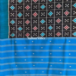 Blue Black Body Odisha Handloom Pasapali Silk Saree