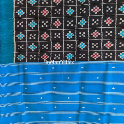 Blue Black Body Odisha Handloom Pasapali Silk Saree