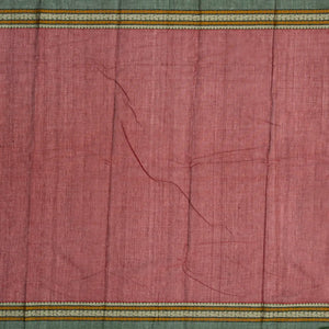 Crimson Handloom Kanchi Cotton Saree With Parrot Buttas.