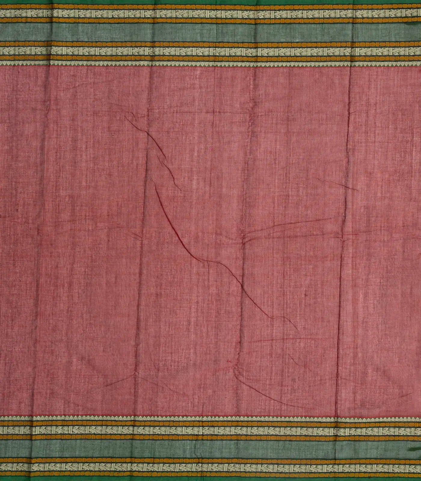 Crimson Handloom Kanchi Cotton Saree With Parrot Buttas.