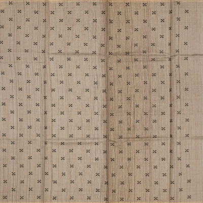 Maroon Handloom Plain Tussar Silk Saree With Printed Pallu