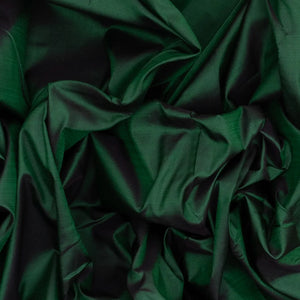 Bottle Green Handloom Kanchipuram Korvai Silk Saree With Crimson Border