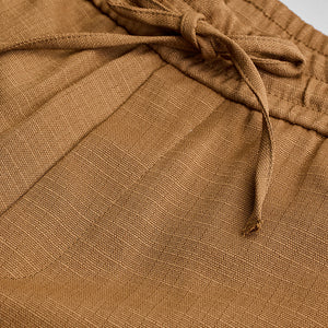 Brown Self-Design Slim Fit Trousers
