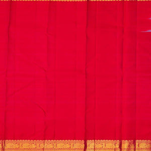 Violet Handloom Kanchipuram Korvai Silk Saree With Zari Checks & Buttas