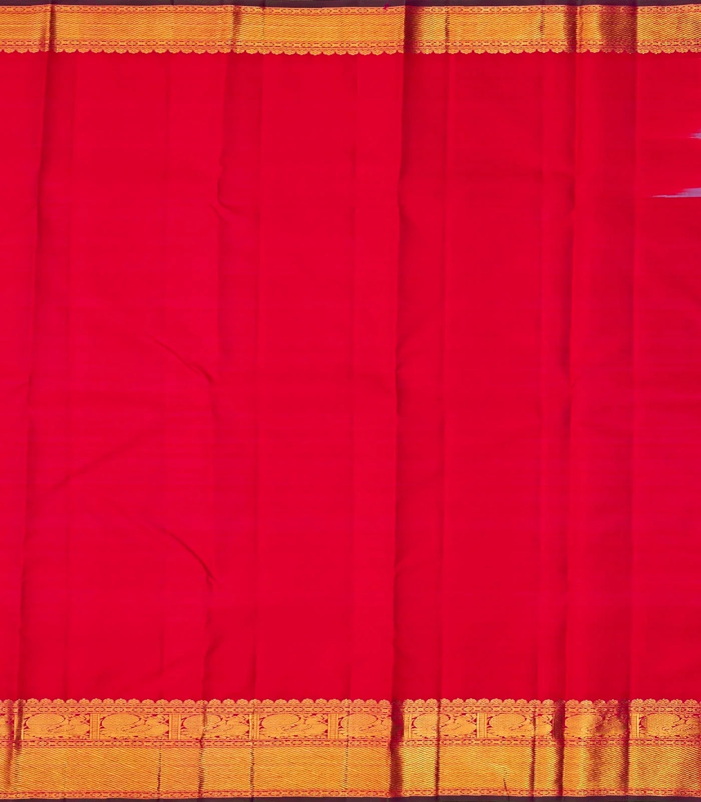 Violet Handloom Kanchipuram Korvai Silk Saree With Zari Checks & Buttas