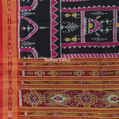 Black Tribal Odisha Ikat Khandua Silk Saree