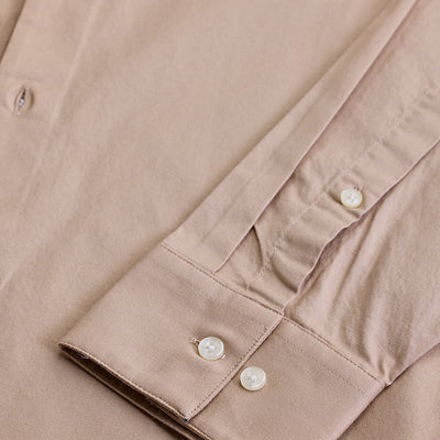 Beige Stretchable Slim Fit Shirt