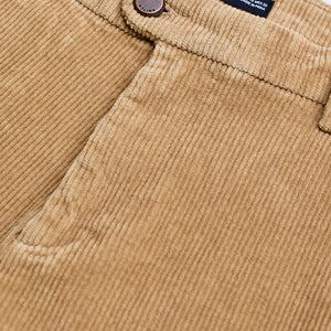Beige Corduroy Slim Fit Trousers