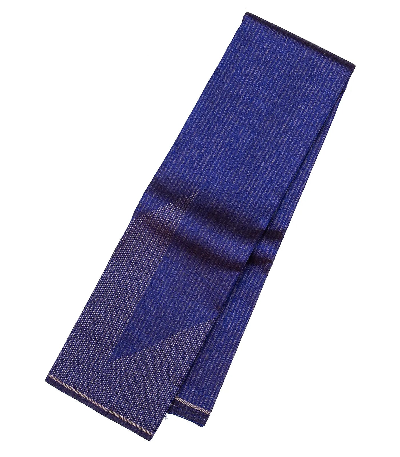 Dark Blue Handloom Kanchipuram Silk Saree With Zari Stripes