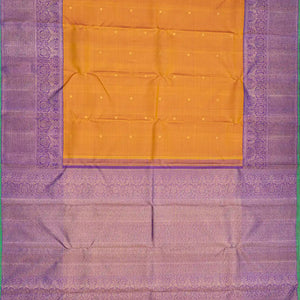 Mustard Handloom Kanchipuram Vairaoosi Korvai Silk Saree With Buttas