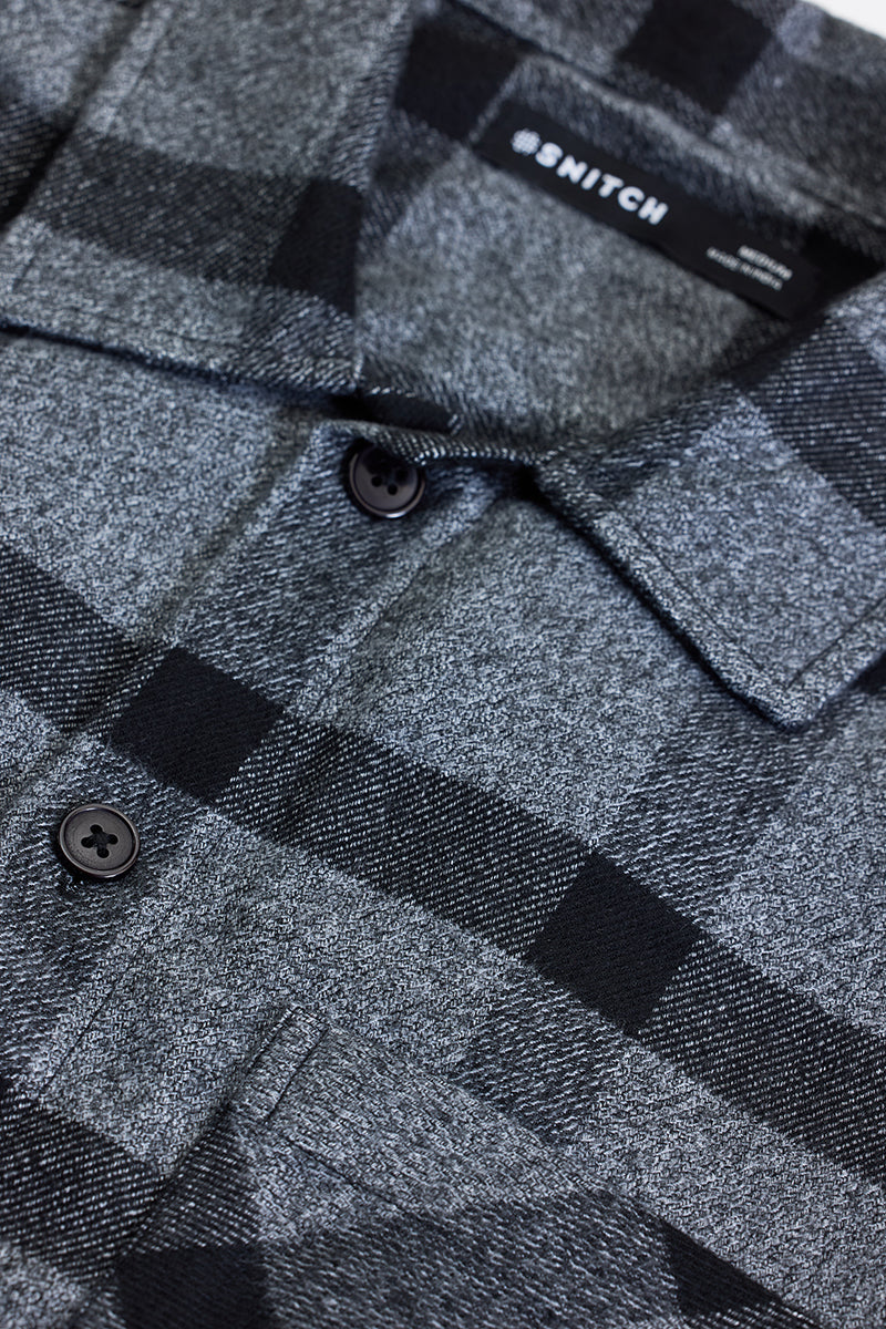 Grey Checks Relaxed Fit Overshirt