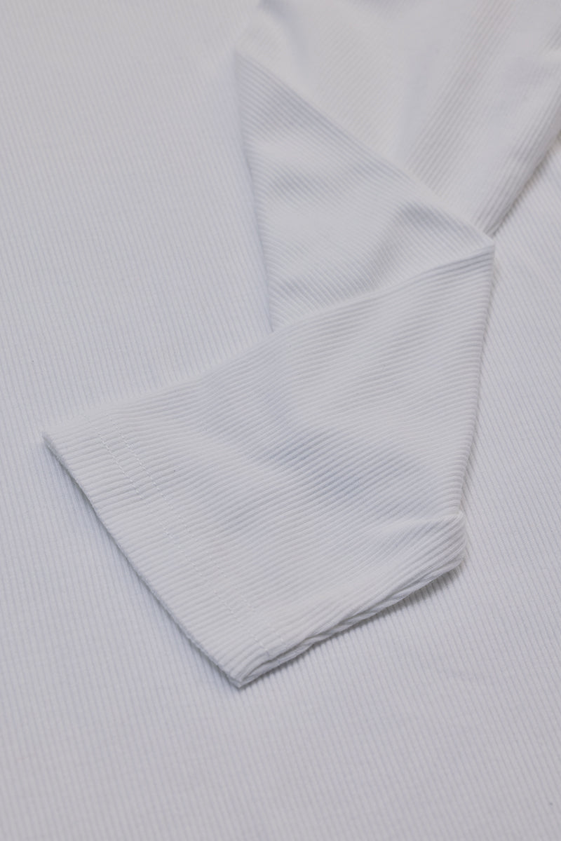 White Textured Sweatshirt