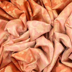 Baby Pink Handloom Banarasi Silk Cotton Saree With Floral Motifs