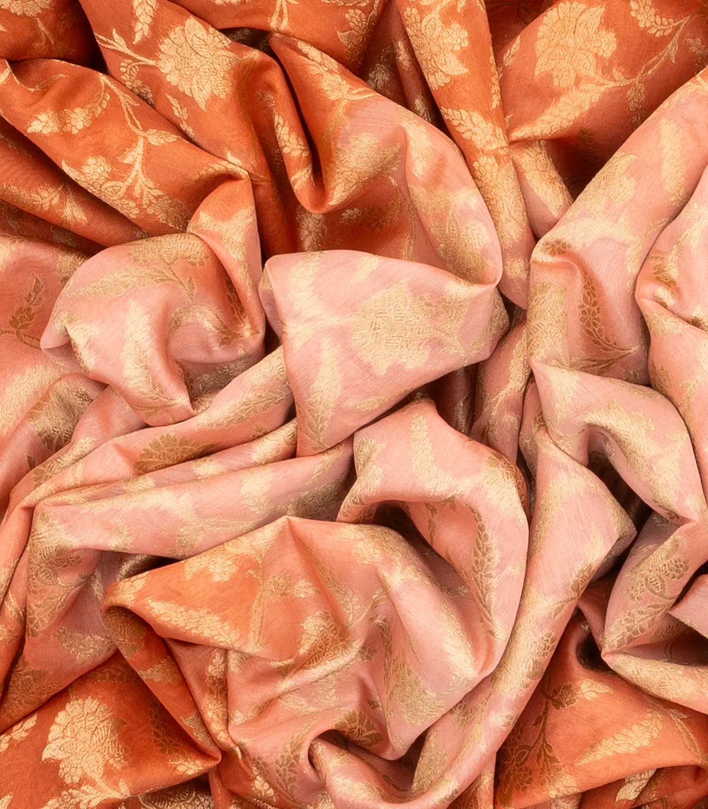 Baby Pink Handloom Banarasi Silk Cotton Saree With Floral Motifs