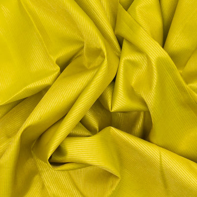 Lime Green Handloom Kanchipuram Korvai Rising Border Silk Saree With Stripes