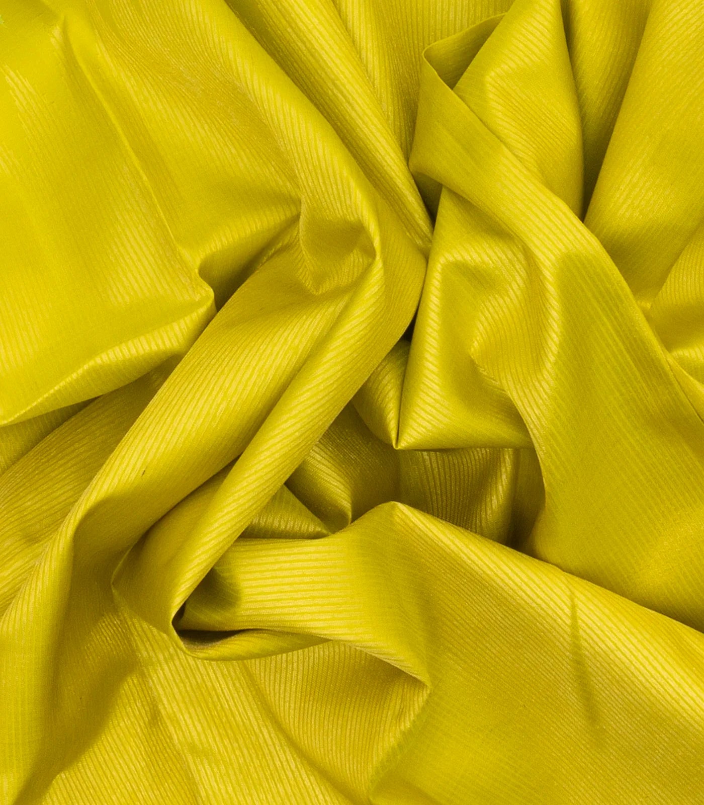 Lime Green Handloom Kanchipuram Korvai Rising Border Silk Saree With Stripes