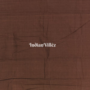 Chocolate Brown Pink Sambalpuri Cotton Saree