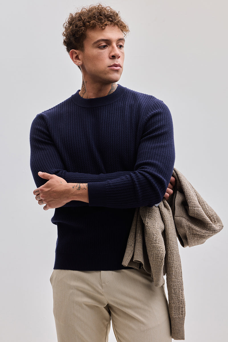 Navy Knitted Sweater