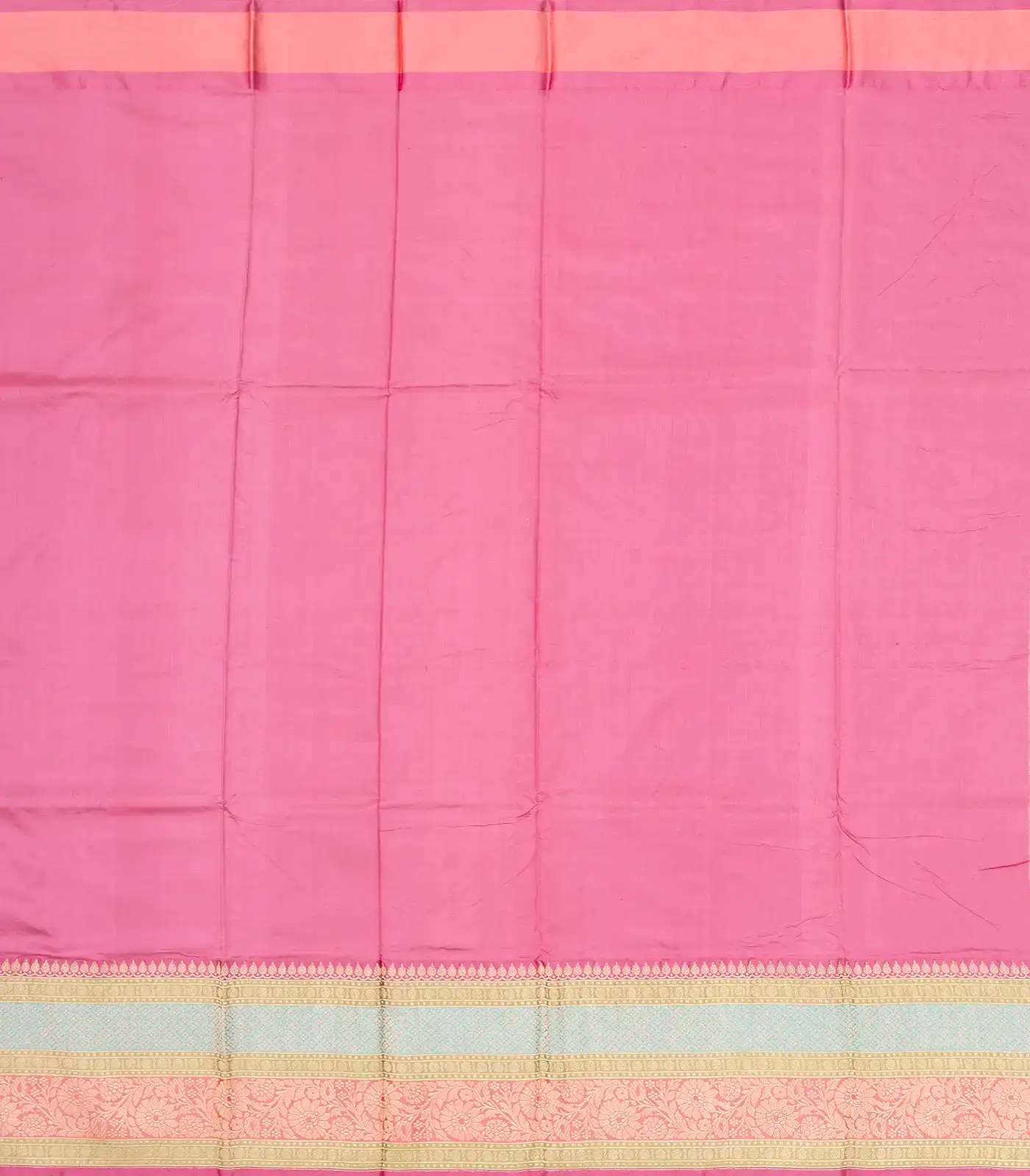 Taupe Handloom Banarasi Silk Saree With Meena Floral Buttas