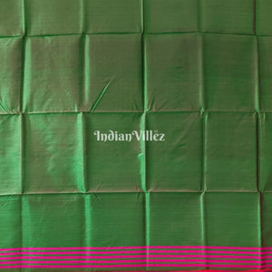 Rani with Green Handwoven Bishnupuri Silk Saree