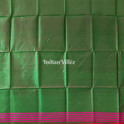 Rani with Green Handwoven Bishnupuri Silk Saree
