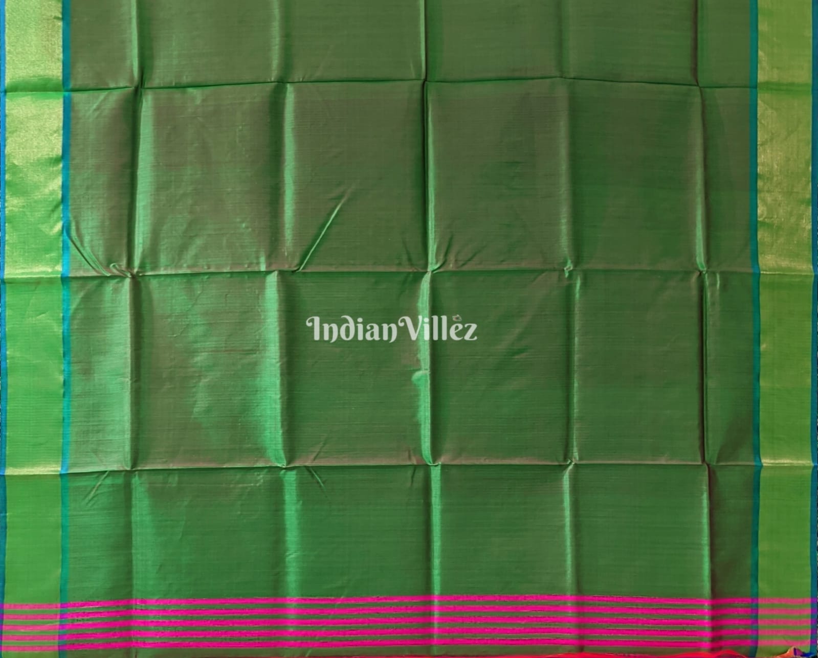 Rani with Green Handwoven Bishnupuri Silk Saree