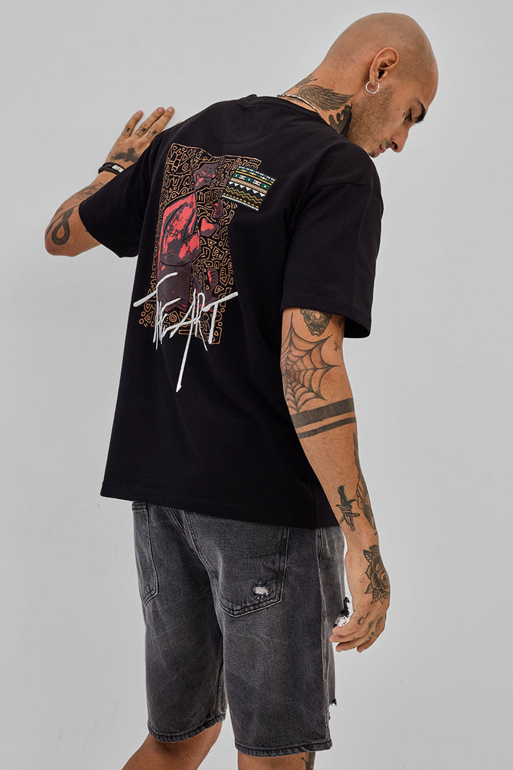 The Art Black Oversized Fit T-Shirt