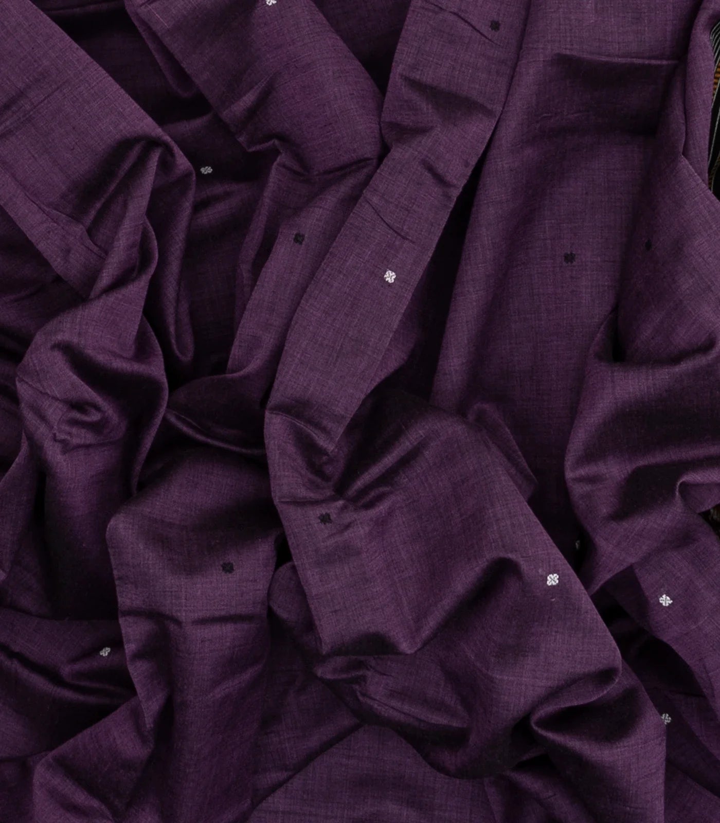 Lilac Handloom Orissa Cotton Saree With Button Motifs